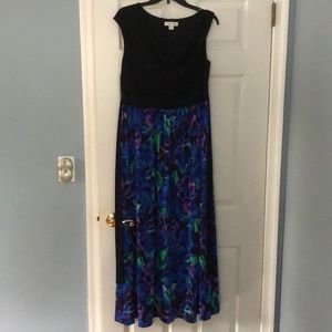 Black and blue maxi dress